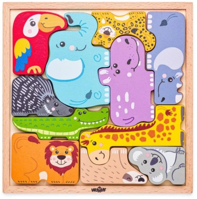 Woody DŘEVO Puzzle zvířátka 11 dílků na desce (dřevěná hračka) Woody DŘEVO Puzzle zvířátka 11 dílků na desce (dřevěná hračka)
