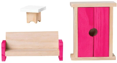 Woody DŘEVO Vila Anna-Marie herní set dům s nábytkem a 2 panenkami