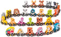 Woody DŘEVO Vláček zvířátka s abecedou AJ (dřevěná hračka)