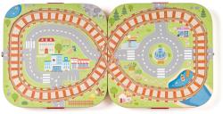 Woody DŘEVO Vláčkodráha Město v rozkládacím kufříku s auty a domy