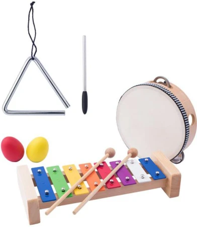 Woody Set muzikální 5ks xylofon traingl tamburina maracas (hudební nástroje) Woody Set muzikální 5ks xylofon traingl tamburina maracas (hudební nástroje)
