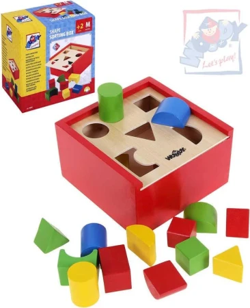 Woody DŘEVO Vkládací krabička se 14 tvary baby vkládačka Woody DŘEVO Vkládací krabička se 14 tvary baby vkládačka