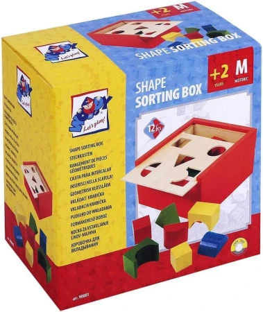 Woody DŘEVO Vkládací krabička se 14 tvary baby vkládačka