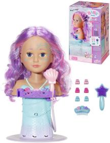 Zapf Creation ZAPF BABY BORN Hlava česací Starší sestřička Mořská víla s funkční sprchou Zapf Creation ZAPF BABY BORN Hlava česací Starší sestřička Mořská víla s funkční sprchou