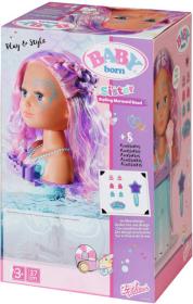Zapf Creation ZAPF BABY BORN Hlava česací Starší sestřička Mořská víla s funkční sprchou