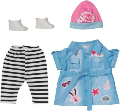 Zapf Creation ZAPF Baby Born šatičky džínové deluxe obleček pro panenku mininko 43cm