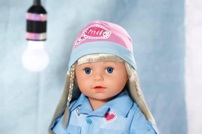 Zapf Creation ZAPF Baby Born šatičky džínové deluxe obleček pro panenku mininko 43cm