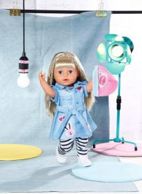 Zapf Creation ZAPF Baby Born šatičky džínové deluxe obleček pro panenku mininko 43cm