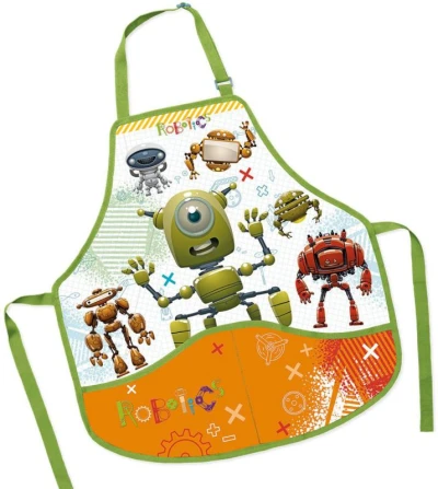 Argus Zástěra dětská Roboti 50x55cm na výtvarnou výchovu Argus Zástěra dětská Roboti 50x55cm na výtvarnou výchovu