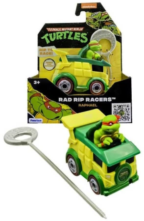 Želvy Ninja Rad Rip Racers autíčko s figurkou s lankem na natažení 4 druhy