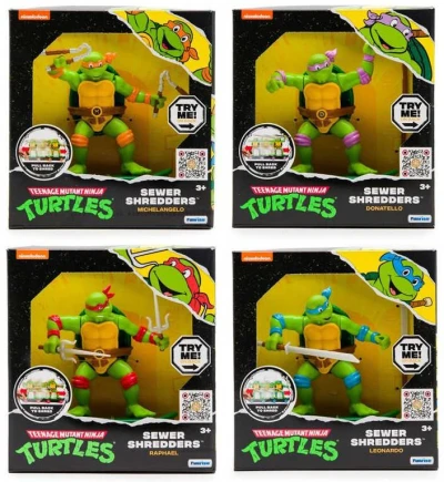 Želvy Ninja Sewer Shredders figurka akční na skateboardu zpětný chod 4 druhy Želvy Ninja Sewer Shredders figurka akční na skateboardu zpětný chod 4 druhy