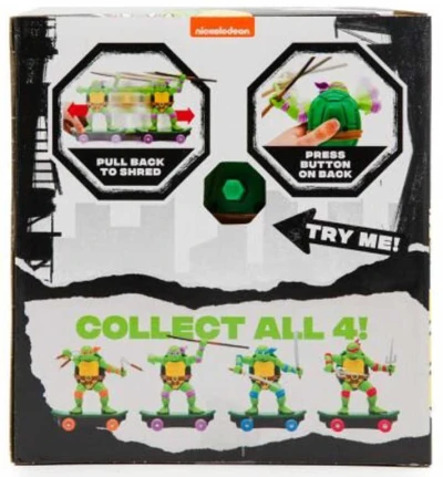 Želvy Ninja Sewer Shredders figurka akční na skateboardu zpětný chod 4 druhy