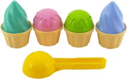 Zmrzlina set na písek lopatka 15cm + 8 báboviček plast v síťce 2 barvy