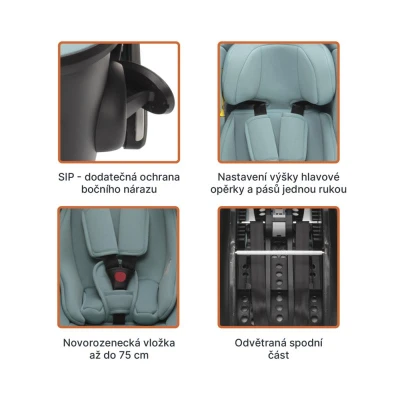 Zopa Set autosedačka XM Plus i-Size bundle Foggy Grey