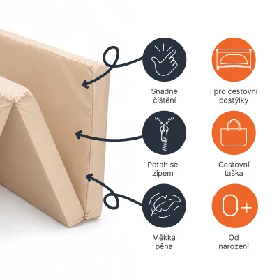 Zopa Cestovní skládací matrace 120x60 cm Light Beige