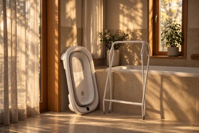 Zopa Dětská skládací vanička Aquasense s teploměrem a stojanem Grey