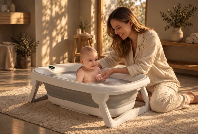 Zopa Dětská skládací vanička Aquasense s teploměrem Grey
