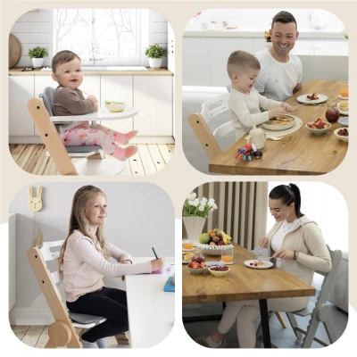 Zopa Dřevěná jídelní židlička Clipp Clapp bílá