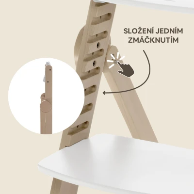 Zopa Dřevěná jídelní židlička Clipp Clapp bílá