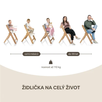 Zopa Dřevěná jídelní židlička Clipp & Clapp Černá