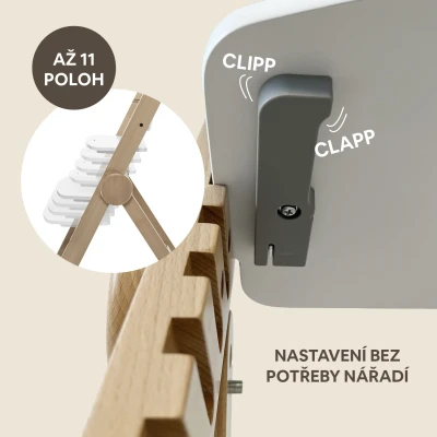 Zopa Dřevěná jídelní židlička Clipp & Clapp Šedá