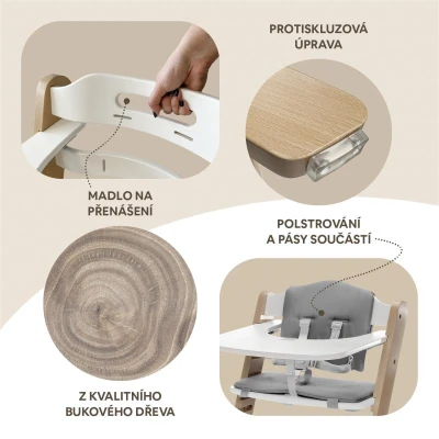 Zopa Dřevěná jídelní židlička Clipp Clapp Nature