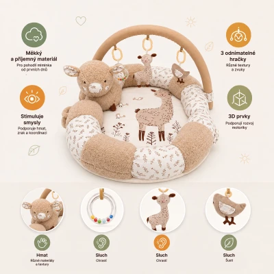 Zopa Interaktivní hrací deka a hnízdo Nesty Sheep