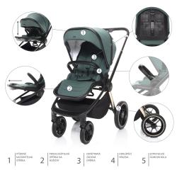 Zopa Kočárek MOVE Cross 2 + hl. korba XL zdarma Antique Green/Black