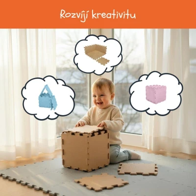 Zopa Pěnová podložka Puzzle 30x30 cm 9ks Ivory Beige