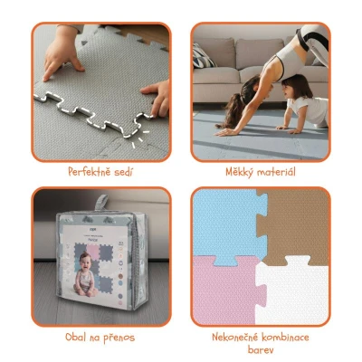 Zopa Pěnová podložka Puzzle 30x30 cm 9ks Light Grey