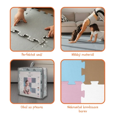 Zopa Pěnová podložka Puzzle 30x30 cm 9ks Sugar Pink