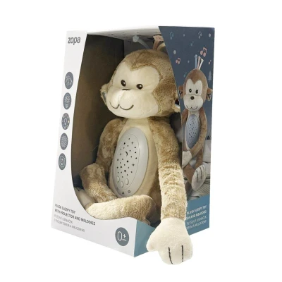 Zopa Plyšový usínáček s projektorem a melodiemi Monkey
