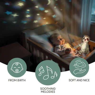 Zopa Plyšový usínáček s projektorem a melodiemi Monkey