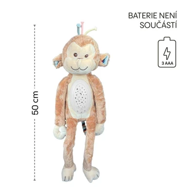 Zopa Plyšový usínáček s projektorem a melodiemi Monkey