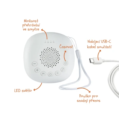 Zopa Přenosný usínací modul Premium s LED světlem, bílým šumem a zvuky