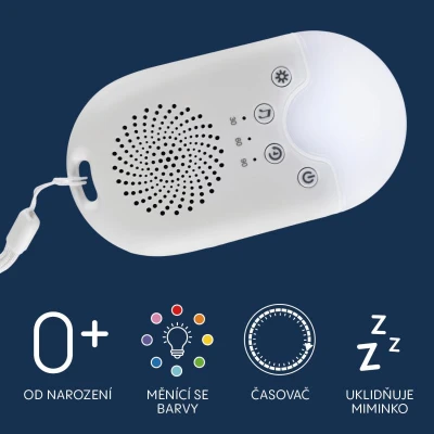 Zopa Přenosný usínací modul s LED světlem, bílým šumem a zvuky White