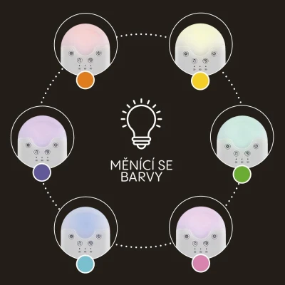 Zopa Přenosný usínací modul s LED světlem, bílým šumem a zvuky White