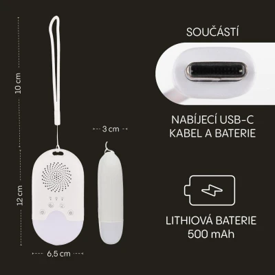 Zopa Přenosný usínací modul s LED světlem, bílým šumem a zvuky White