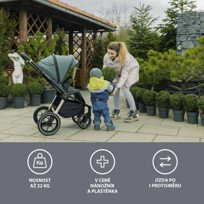 Zopa Set kočárek Move Cross 2 + korba XL + adaptér Antique Green/Gold