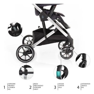 Zopa Set kočárek Quest+ korba+ adaptéry Vulcan Black/Silver