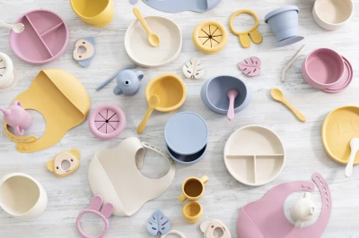 Zopa Silikonová dětská jídelní sada Mustard Yellow