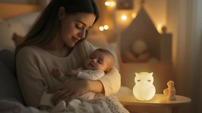 Zopa Silikonová LED noční lampička s hudbou Sova bílá