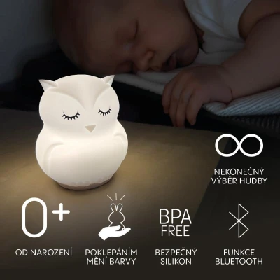 Zopa Silikonová LED noční lampička s hudbou Rabbit