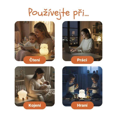 Zopa Silikonová LED noční lampička Muffin