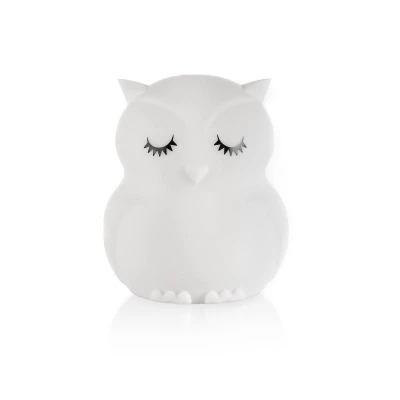 Zopa Silikonová LED noční lampička Owl bílá