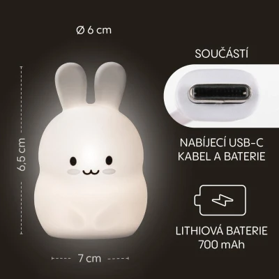 Zopa Silikonová LED noční lampička Rabbit