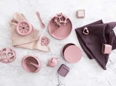 Zopa Silikonová miska s víčkem Old Pink
