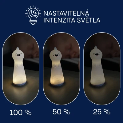 Zopa Silikonové LED noční světlo s baterkou Dino bílé