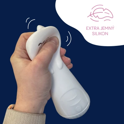 Zopa Silikonové LED noční světlo s baterkou Dino bílé