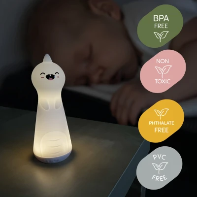 Zopa Silikonové LED noční světlo s baterkou Dino bílé